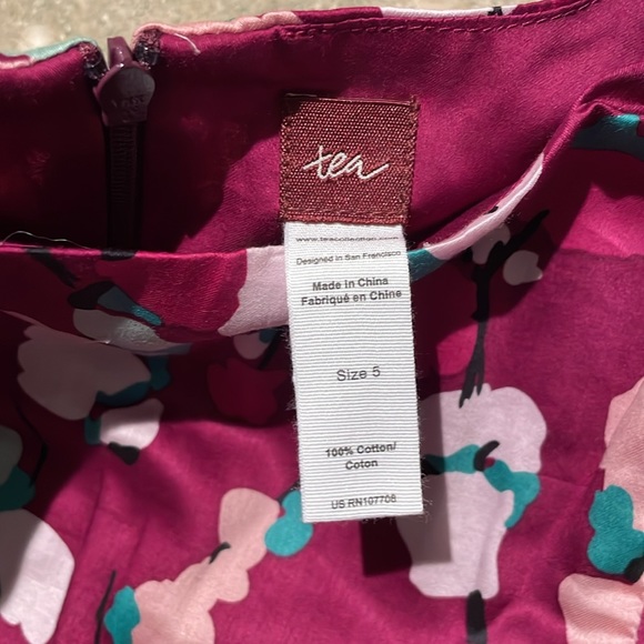 Gorgeous size 5 Tea Collection Cotton Floral Dress with Sash -  New with Tags - Picture 3 of 6